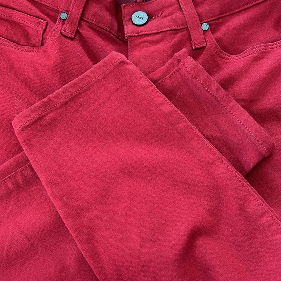 PAIGE Verdugo Ankle Jeans in Maroon Rose (Red) Sz 26 with MEASUREMENTS! - Picture 13 of 14